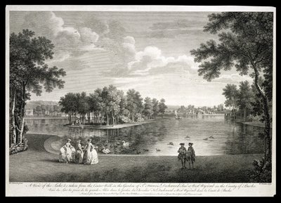 View of the Lake from the Centre Walk in the garden at West Wycombe, Buckinghamshire by William Hannan