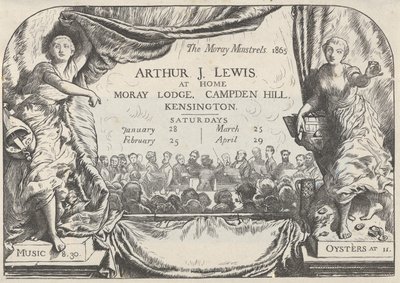 The Moray Minstrels Invitation card of Arthur James Lewis by William Harcourt Hooper