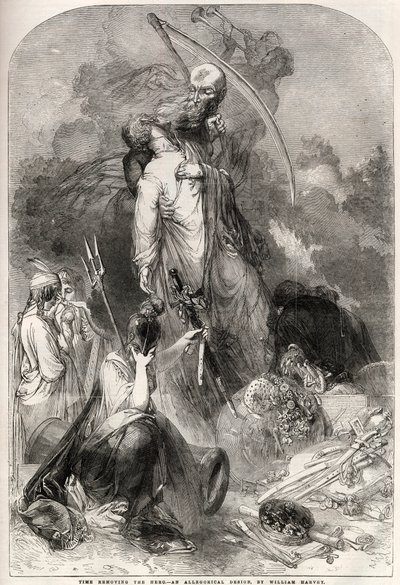 Allegory on the death of Arthur Wellesley (1769-1852), Duke of Wellington - drawing by William Harvey by William Harvey