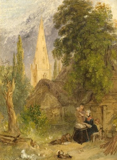 Cottages at Olney, Buckinghamshire by William Harvey