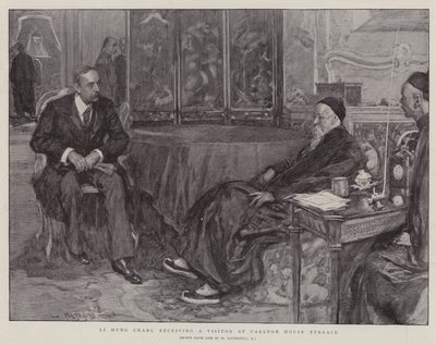 Li Hung Chang receiving a Visitor at Carlton House Terrace by William Hatherell