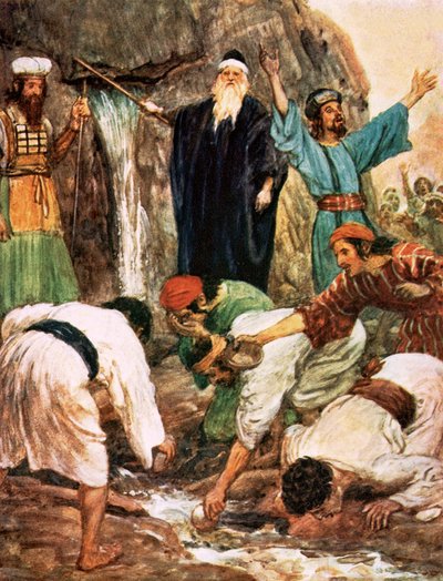 Moses striking the rock by William Hatherell