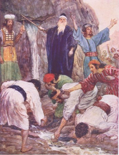Moses striking the rock by William Hatherell