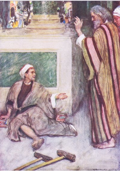 Peter and John healing the lame man by William Hatherell