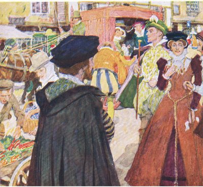 Shakespeare Notes the Foolish Fashions of the Fops on Ludgate Hill, from My Magazine by William Hatherell