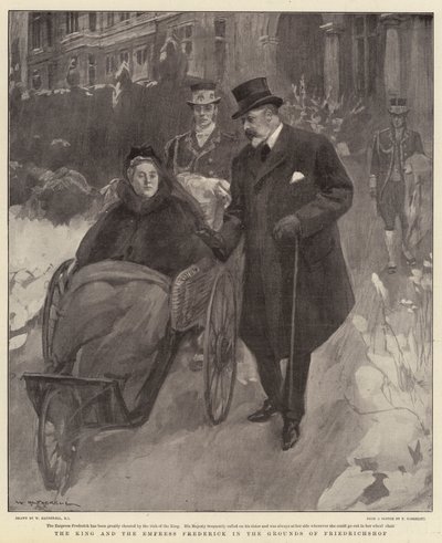 The King and the Empress Frederick in the Grounds of Friedrichshof by William Hatherell