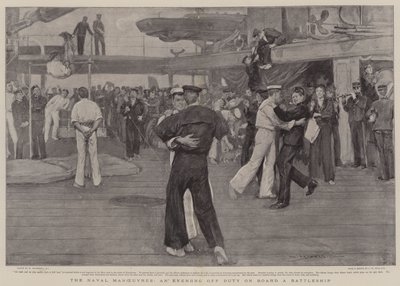 The Naval Manoeuvres, an Evening off Duty on Board a Battleship by William Hatherell