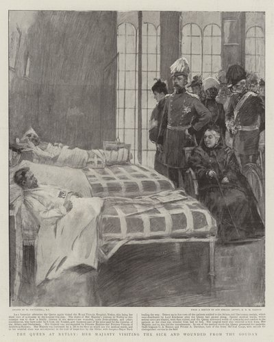 The Queen at Netley, Her Majesty Visiting the Sick and Wounded from the Soudan by William Hatherell