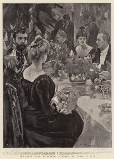 The Royal Tour, the Banquet on Board the Ophir at Suez by William Hatherell
