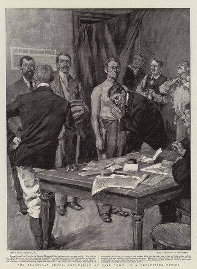 The Transvaal Crisis, Enthusiasm at Cape Town, in a Recruiting Office by William Hatherell