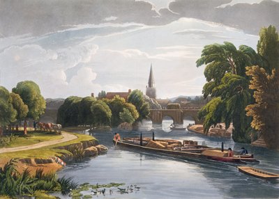 Abingdon Bridge and Church, engraved by Robert Havell the Younger, published 1818 by William Havell