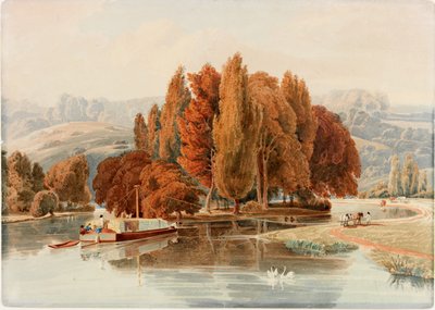 An Island on the Thames near Park Place, Oxfordshire by William Havell