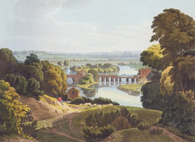 Caversham Bridge, near Reading, engraved by Robert Havell the Younger, published 1818 by William Havell