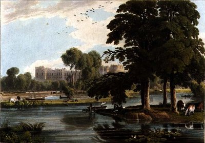 View of Windsor Castle from the playgrounds of Eton College, engraved by Robert Havell 1814 by William Havell
