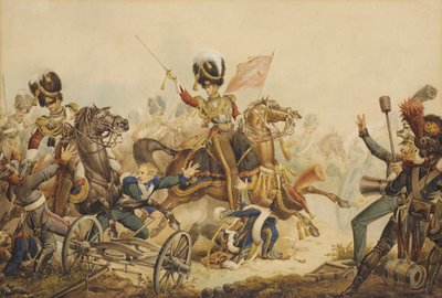 1st Life Guards Charging French Artillery at the Battle of Waterloo in 1815, 1820 by William Heath