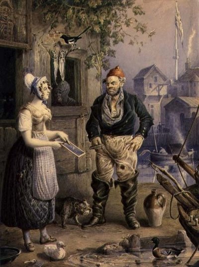 A Fisherman and a Maid, c.1830 by William Heath