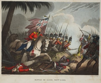Battle of Assye 23 Sept 1803, aquatint by J.C. Stadler, pub. by Tegg, Apr 1818 by William Heath