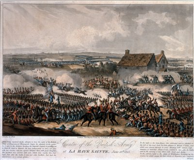 Centre of the British Army at La Haye Sainte during the Battle of Waterloo by William Heath