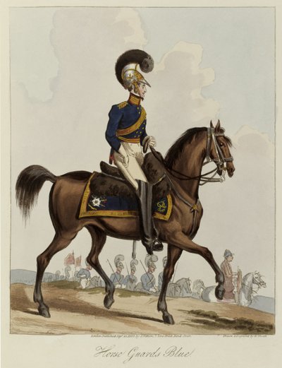 Horse Guards Blue, Uniform study of Royal Regiment of Horse Guards, 1820 by William Heath