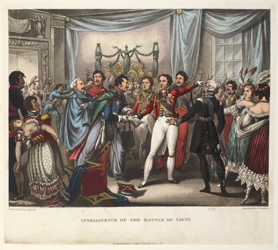 Intelligence of the Battle of Ligny, aquatint by J.C. Stadler, pub. by Tegg, Apr 1818 by William Heath