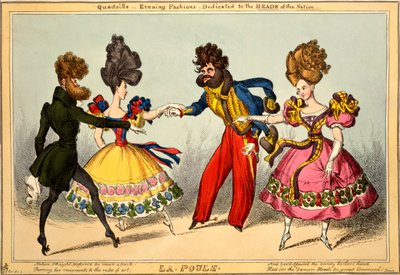 La Poule. Quadrille - Evening Fashions, Dedicated to the HEADS of the Nation, 1827 by William Heath