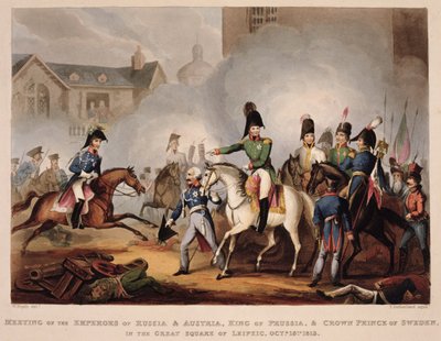 Meeting of the Emperors of Russia and Austria, King of Prussia and Crown Prince of Sweden in the Great Square of Leipzig, October 18th 1813, from 