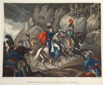 Reconnoitering, after crossing the Bidassoa, aquatint by J.C. Stadler, pub. by Tegg, Apr 1818 by William Heath