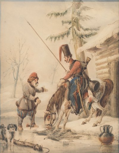 Russian Cossacks at a Boathouse on the Banks of the Don by William Heath