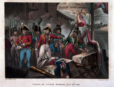 Taking of Ciudad Rodrigo on 19th January 1812, published 1818 by William Heath