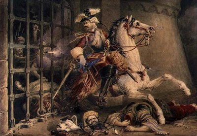 The Cavalry Officer Escaping from Turks by William Heath