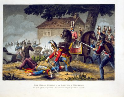 The Horse Guards at the Battle of Waterloo, engraved by Matthew Dubourg from 