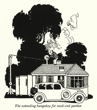 An Extending Bungalow for Week-End Parties by William Heath Robinson