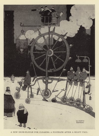 A New Snow-Plough for Clearing a Footpath After a Heavy Fall by William Heath Robinson
