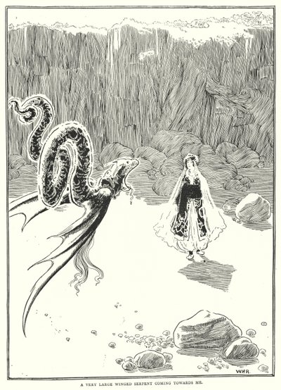 A Very Large Winged Serpent Coming Towards Me by William Heath Robinson