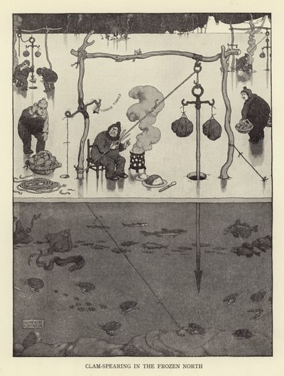 Clam-spearing in the frozen north by William Heath Robinson
