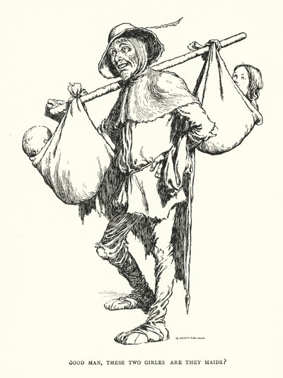 Good Man, These Two Girls Are They Maids? by William Heath Robinson