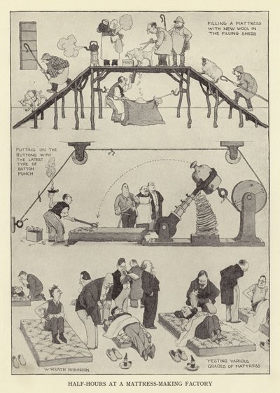 Half-Hours at a Mattress-Making Factory by William Heath Robinson