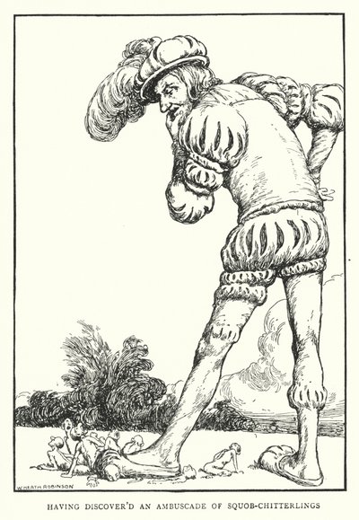 Having discovered an ambuscade of Squob-Chitterlings by William Heath Robinson