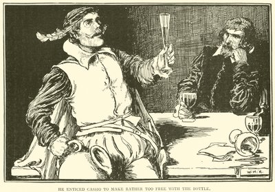 He enticed Cassio to make rather too free with the bottle by William Heath Robinson