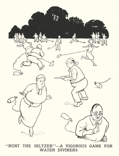 Hunt the Seltzer, a Vigorous Game for Water Diviners by William Heath Robinson