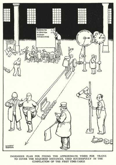 Illustration for Railway Ribaldry by W Heath Robinson by William Heath Robinson