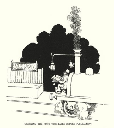 Illustration for Railway Ribaldry by W Heath Robinson by William Heath Robinson