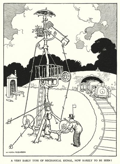 Illustration for Railway Ribaldry by W Heath Robinson by William Heath Robinson