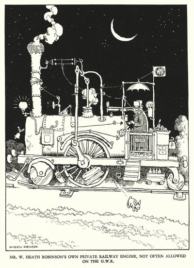 Illustration for Railway Ribaldry by W Heath Robinson by William Heath Robinson