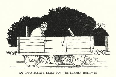 Illustration for Railway Ribaldry by W Heath Robinson by William Heath Robinson