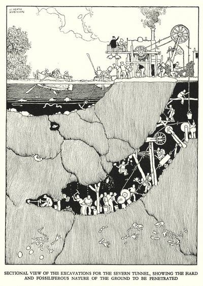 Illustration for Railway Ribaldry by W Heath Robinson by William Heath Robinson