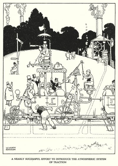 Illustration for Railway Ribaldry by W Heath Robinson by William Heath Robinson