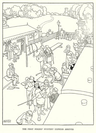 Illustration for Railway Ribaldry by W Heath Robinson by William Heath Robinson