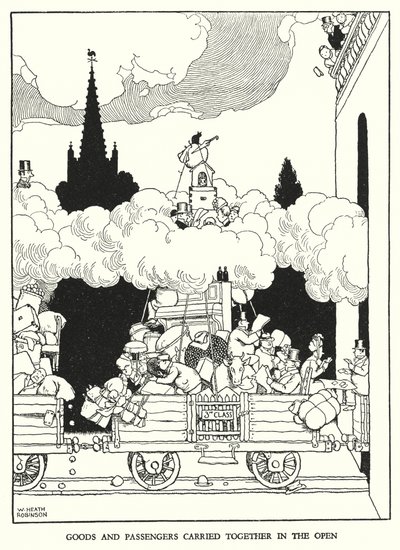 Illustration for Railway Ribaldry by William Heath Robinson