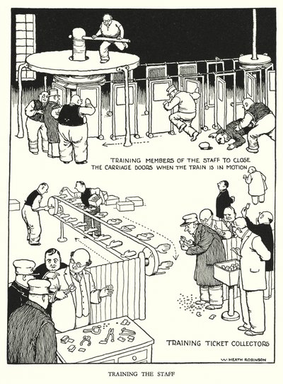 Illustration for Railway Ribaldry by William Heath Robinson